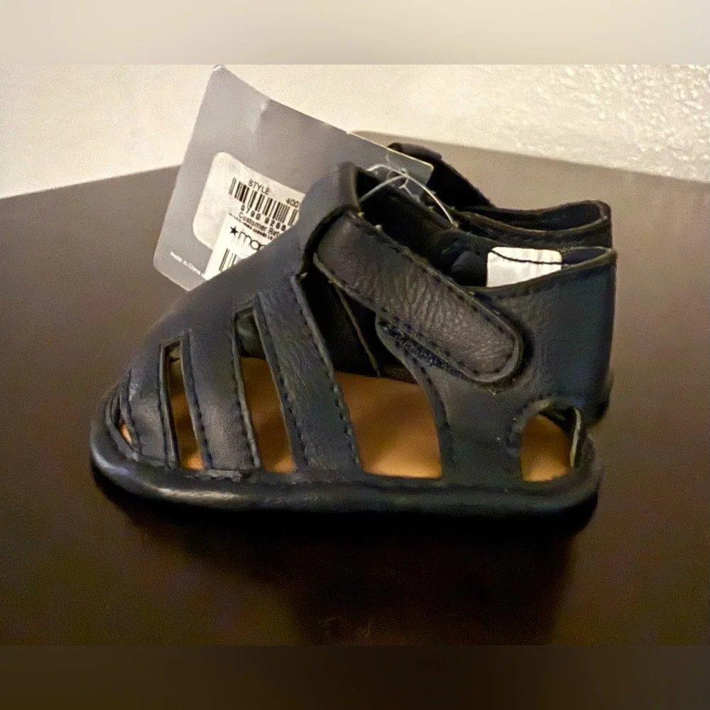 New Infant Navy Crib Sandals 👶 First Impressions Baby Shoes Size 0 Soft Sole
